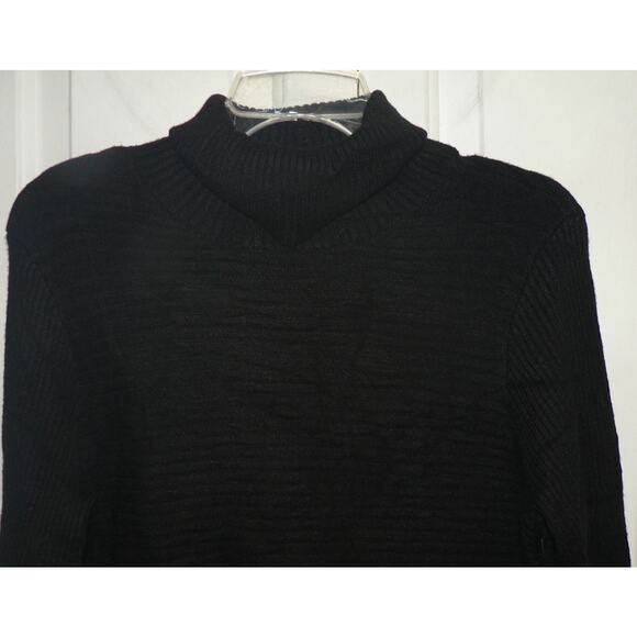 Devotion by Cyrus Women's Cowl Neck Ribbed Tunic Sweater in Black Small MSRP $54 - Picture 4 of 5